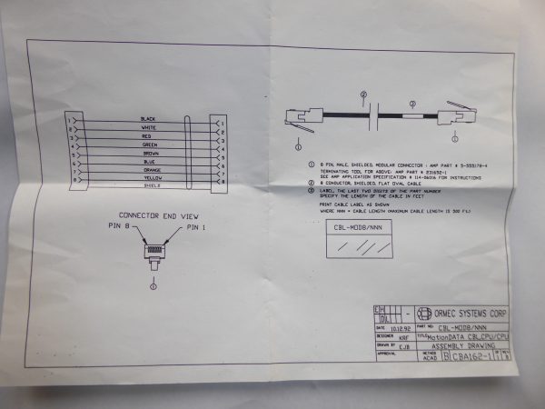 CBL-MOD8/5 MotionDATA cable CPU/CPU made by ORMEC USA - Image 4