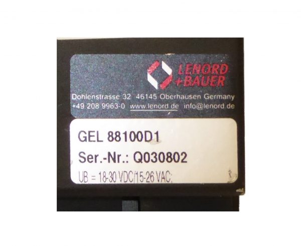 Gel 88100D1 Operating terminal made by Lenord + Bauer. The input Voltage is 18-30V DC 15-26V AC.