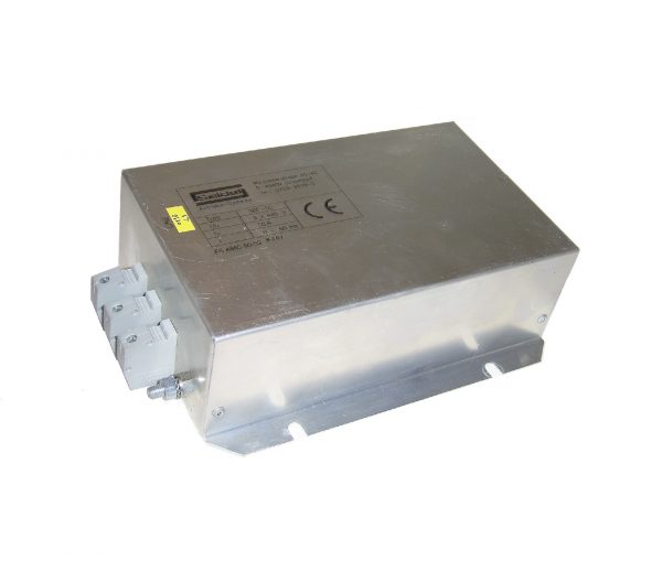 3EF-50 mains filter is rated 3 phase 50A for mains supply of 400V AC. Connection details are included. The manufacturer's part number is: FS 4865-50-33.