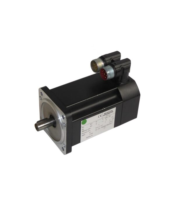 This B56F4S3H7A052055 LAFERT AC brushless servo motor is an 8 pole, trapezoidally wound motor made by Lafert (now AEG Lafert) and is fitted with a resolver.