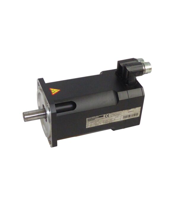 This 6SM57-S-3000 brushless servo motor is a 6 pole, sinusoidally wound motor and is fitted with a resolver. The motor is rated at 4.6Nm holding torque and 3000rpm @ 400V.